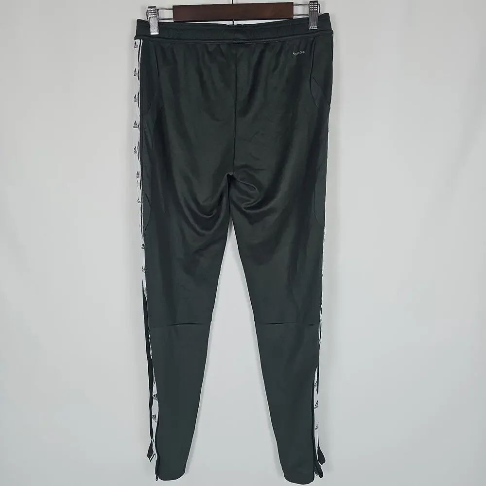 Adidas Men's Sz. Medium Football Soccer Jogger Pants Green Zip Hem and Pockets